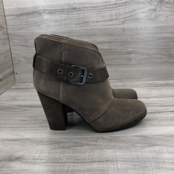 BCBG Ankle Boots Women's 8 Paris Kerinax Brown Suede Booties - Picture 2 of 10